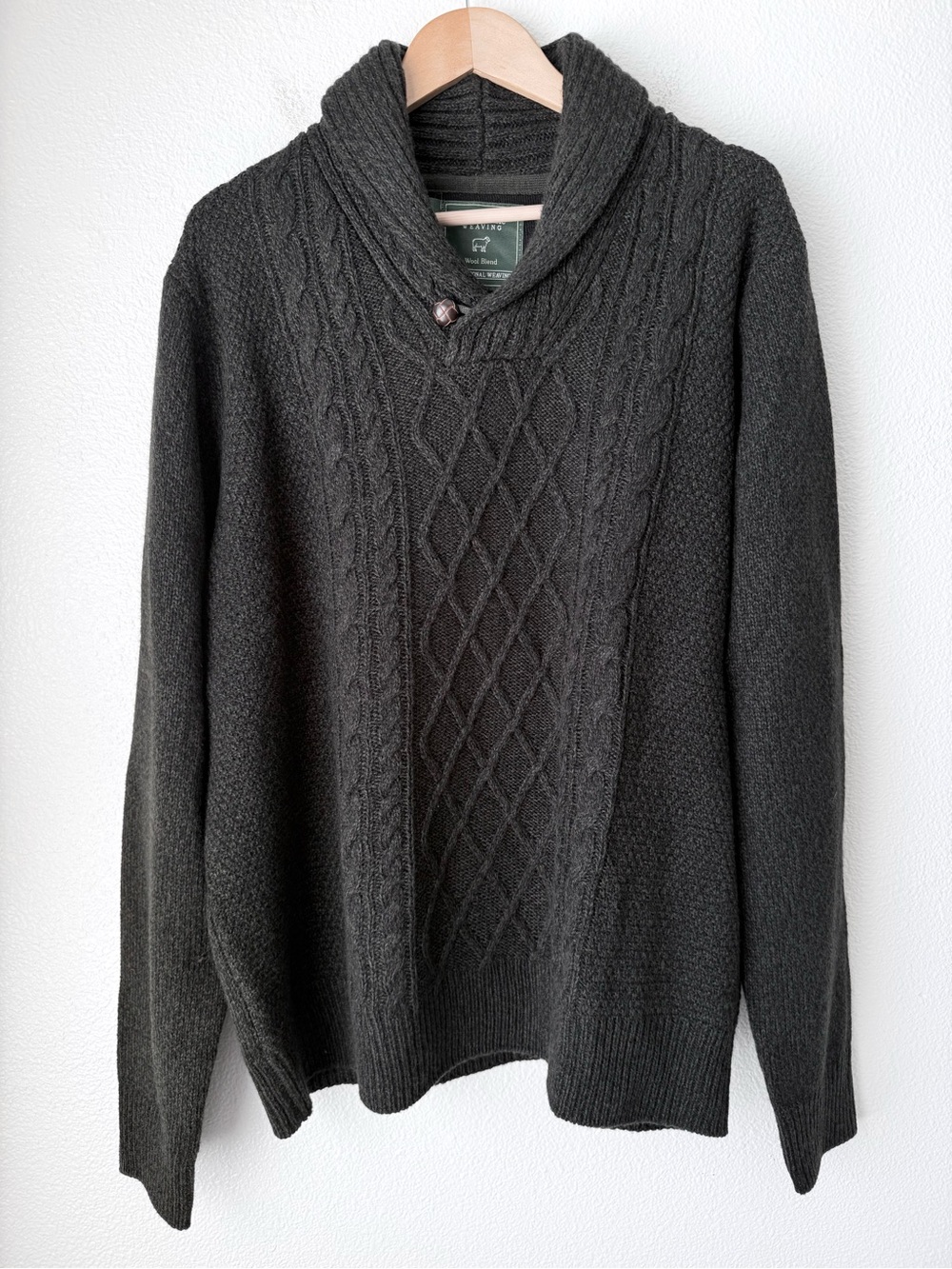 Emerald Isle Weaving Wool Blend Killarney Knit Sweater Shawl Barbour Green 3X